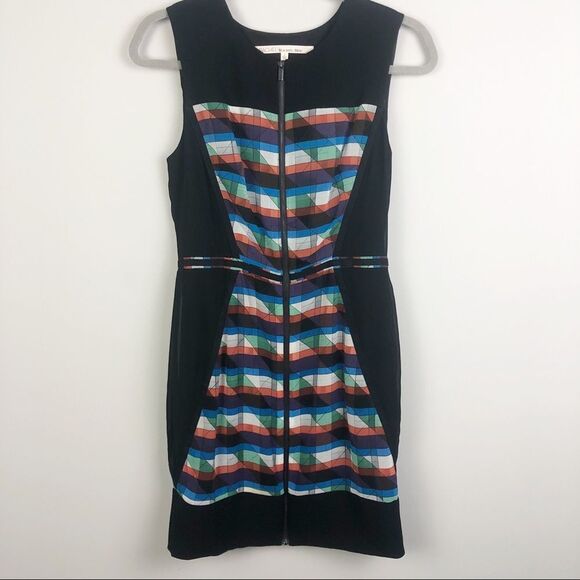 RACHEL ROY | Geometric Zip Front Multicolor Shift Dress Women’s Size 4 - Picture 2 of 9